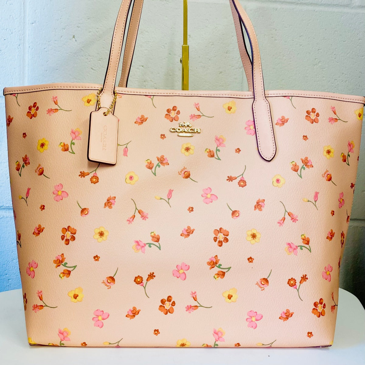 Coach C8743 City Tote With Mystical Floral Print In Faded Blush Multi Coach C8743 City Tote With Mystical Floral Print In Faded Blush Multi